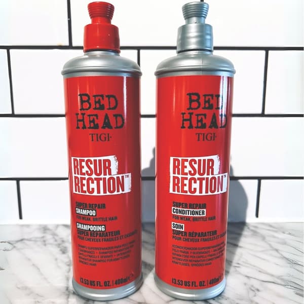 TIGI Bed Head Resurrection Schampo & Balsam 2x400ml – För Skadat & Slitet Hår