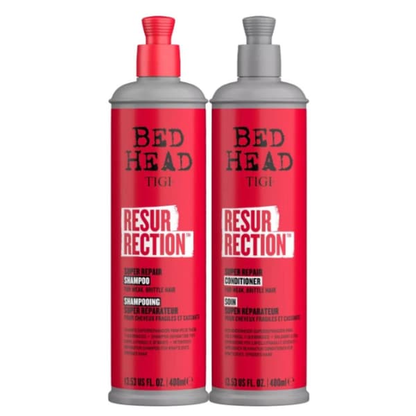 TIGI Bed Head Resurrection Schampo & Balsam 2x400ml – För Skadat & Slitet Hår
