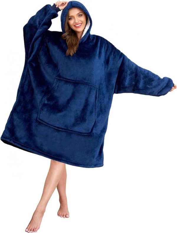 Snuggie Oversized Felt Hoodie - musta