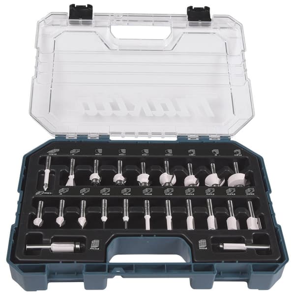 Makita D-74778 Fräs-set Skaft-Ø 8 mm 22 delar