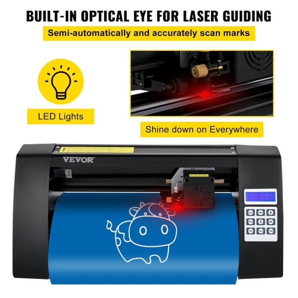 Vinylskärare Plotter 375mm - LCD-display, laserstyrning & kompatibilitet med flera system