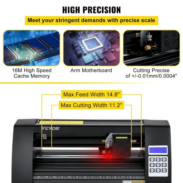 Vinylskärare Plotter 375mm - LCD-display, laserstyrning & kompatibilitet med flera system