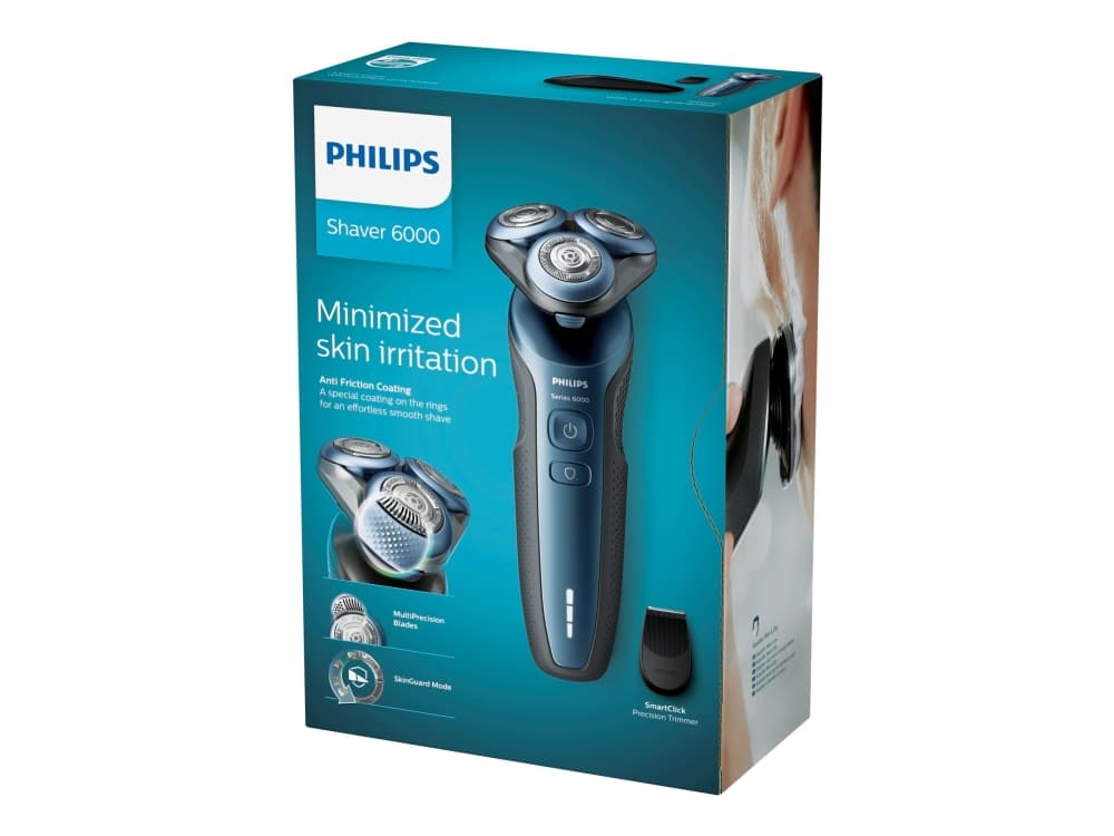 Philips SHAVER 6000 MultiPrecision-rakblad till rakapparat för våt- och torrakning, Roterande rakhuvud, Skin Care System, Anti-friction, AquaTec Wet