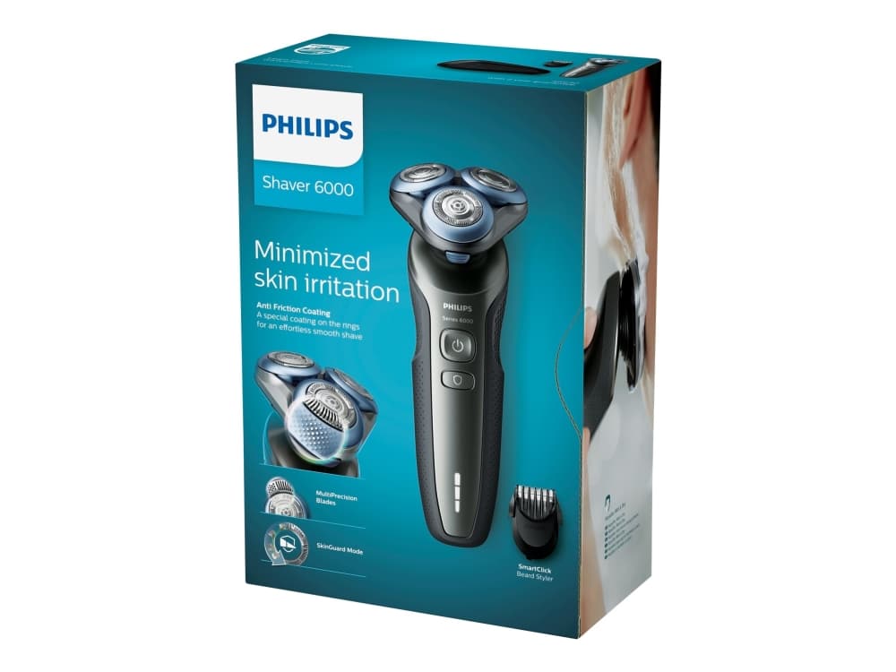 Philips S6640/44, Roterande rakhuvud, MultiPrecision Blade System, Knappar, Trådlös, SH50, 2 År, Svart