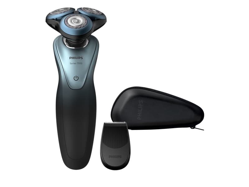 Philips SHAVER Series 7000 SkinGlideringar till rakapparat för våt- och torrakning, Roterande rakhuvud, Knappar, Trådlös, 10 m, GroomTribe, Svart, E