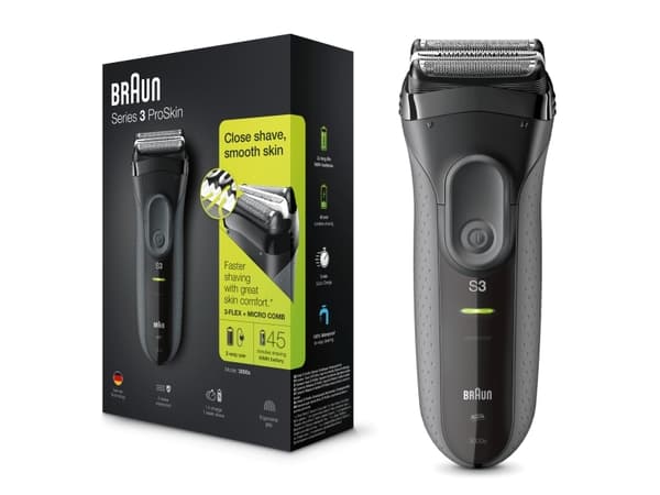 Braun 3-3000s ProSkin, Barberingsmaskin, Sort, LED, Kraft indikator, AC / batteri, Nikkelmetallhydrid (NiMH)