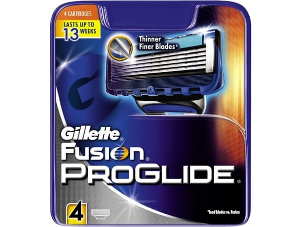 Gillette Fusion Proglide -parranajopäitä, 4 kpl.