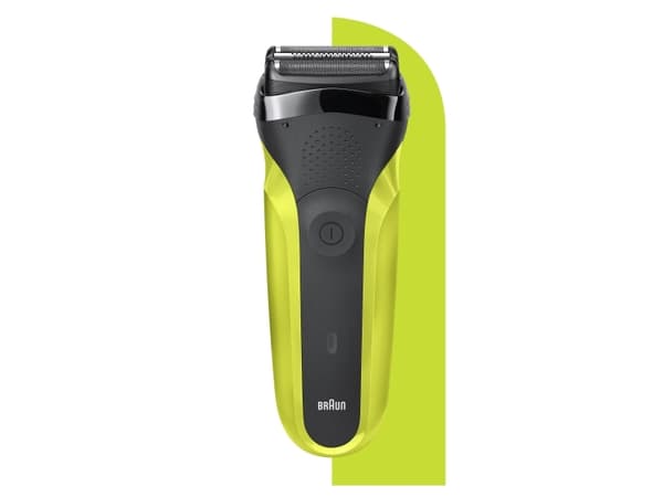 Braun Series 3 300 Electric Shaver, Razor for Men, Black/Volt Green