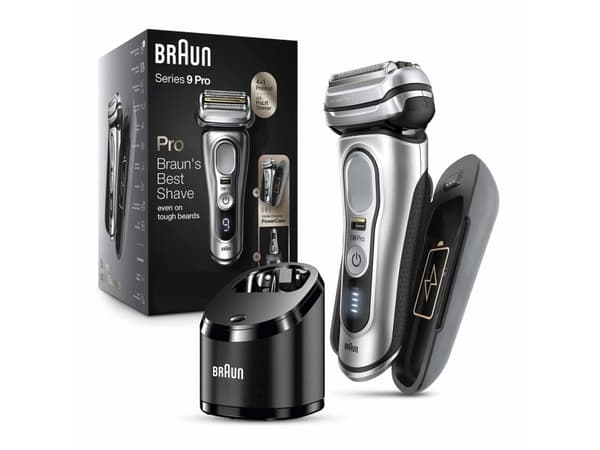 Braun Series 9 Pro 9477CC, Barberingsmaskin, Sort, Sølv, ProLift, Knapper, LED, Batteri