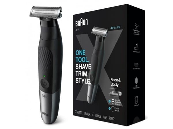 Braun XT5200, Sort, Sølv, Rektangel, 1 mm, 5 mm, Skjegg, Ansikt, Batteri