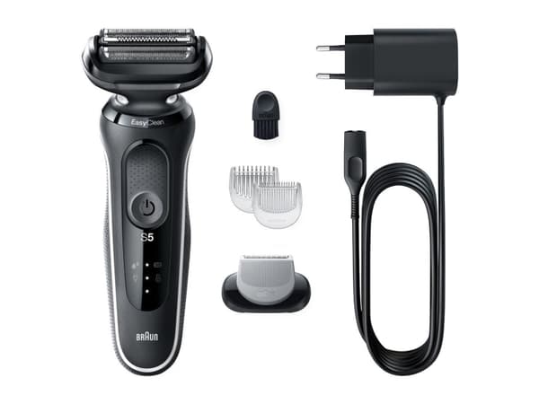 Braun Series 5 51-W1600s, Barberingsmaskin, Sort, Hvit, Knapper, LED, Lade, Kraft indikator, AC / batteri