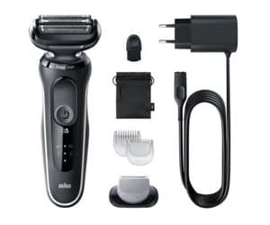 Braun Series 5 51-W1600s, Barberingsmaskin, Sort, Hvit, Knapper, LED, Lade, Kraft indikator, AC / batteri