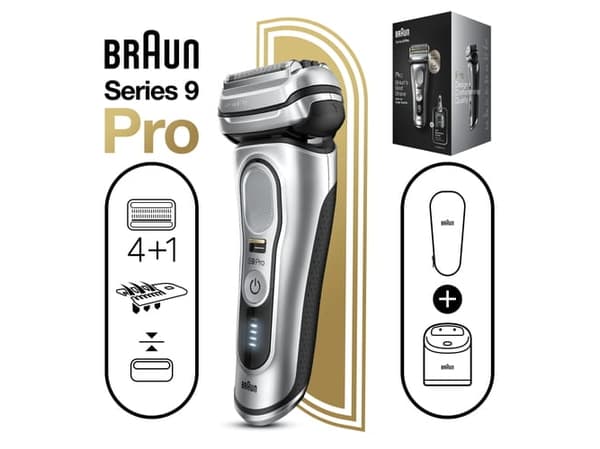 Braun Series 9 9467cc Wet & Dry, Barberingsmaskin, Sort, Grå, Active Quattro Head, Lade, Batteri, Lithium-Ion (Li-Ion)