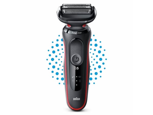Braun Series 5 50-R1000s, Barberingsmaskin, Sort, Rød, AutoSense, Knapper, LED, Batteri
