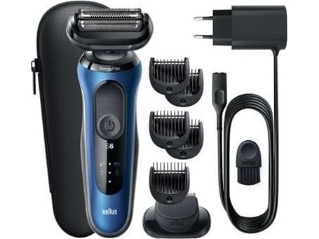 Braun Series 6 61-B1500s, Folierakapparat, Blå, Knappar, LED, Batteri, Litium-Ion (Li-Ion)