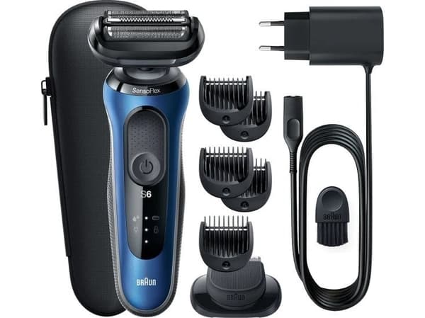 Braun Series 6 61-B1500s, Folierakapparat, Blå, Knappar, LED, Batteri, Litium-Ion (Li-Ion)