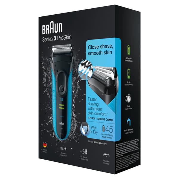Braun 3045S Folieshaver Trimmer Blå barbermaskine til mænd (131694)