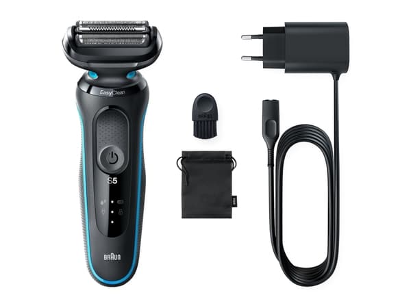 Braun Series 5 51-M1000s, Barberingsmaskin, Sort, Blå, AutoSense, Batteri, Lithium-Ion (Li-Ion), Innebygd batteri