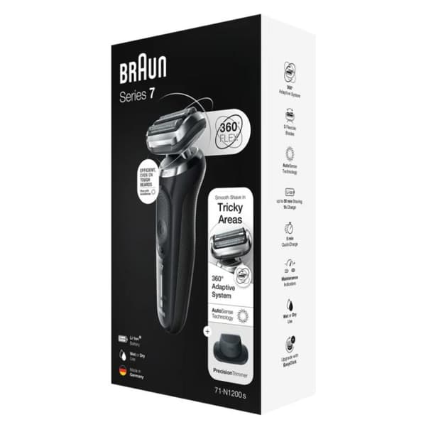 Braun Series 7 71-N1200s - Sähköinen parranajokone - Tarkkuustrimmeri - Musta