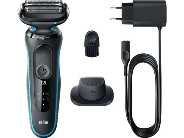 Braun Series 5 51-M1200s, Folierakapparat, Svart, Blå, AutoSense, Knappar, Batteri, Litium-Ion (Li-Ion)
