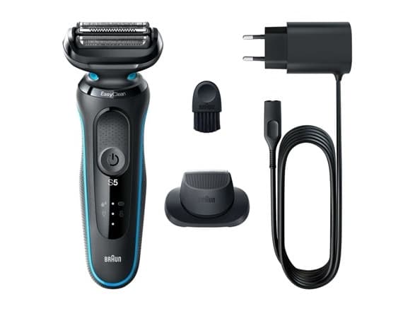 Braun Series 5 51-M1200s, Folierakapparat, Svart, Blå, AutoSense, Knappar, Batteri, Litium-Ion (Li-Ion)