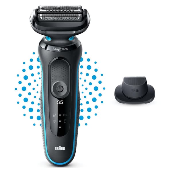 Braun Series 5 51-M1200s -parranajokone Trimmeri, musta, sininen