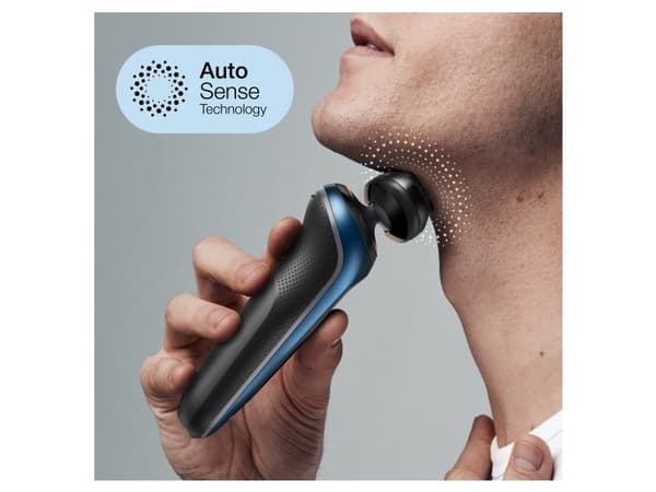 Braun Series 6 61-B1000s, Barberingsmaskin, Sort, Blå, SensoFlex, SensoFoil, Knapper, LED, Batteri