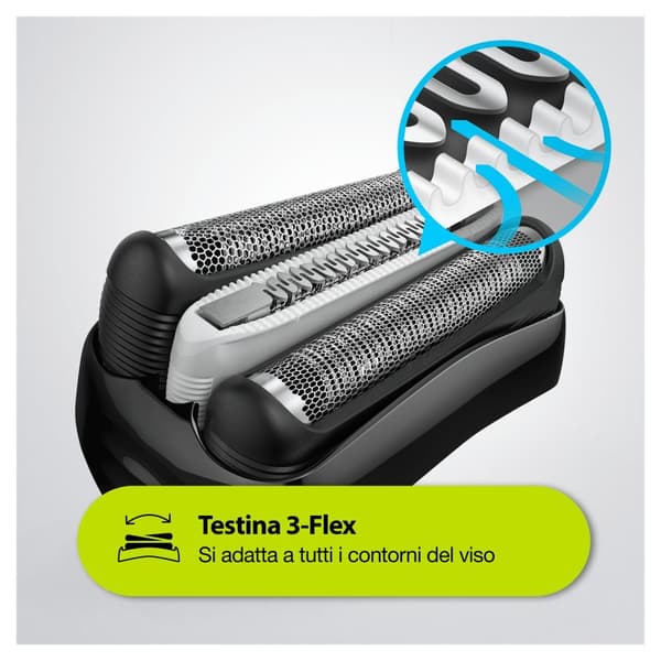 Braun Series 3 Shave&Style 3010BT Folierakapparat Trimmer Svart - Blå rakapparat för män (3-3010BT)