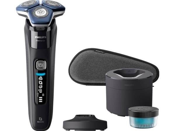 Philips SHAVER Series 7000 S7886/55 Våt og tørr elektrisk barbermaskin, Roterende hode, SkinIQ, Sort, Batteri, Innebygd batteri, 60 min