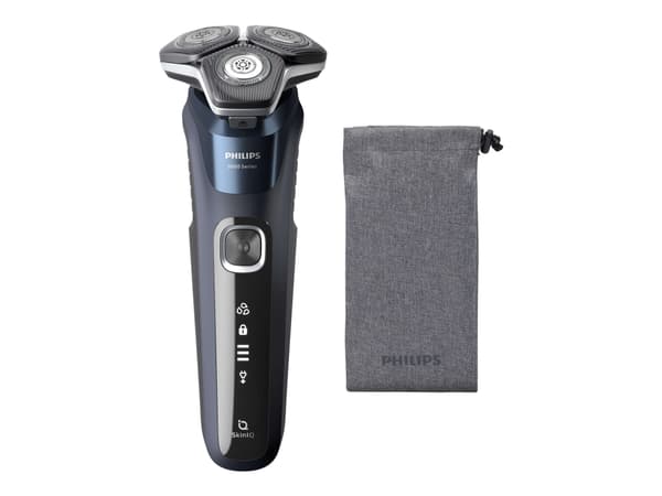 Philips SHAVER Series 5000 S5885/10, Parranajokone kääntyvällä päällä, Painikkeet, Musta, Sininen, LED, Akku/USB, Litiumioni (Li-Ion)