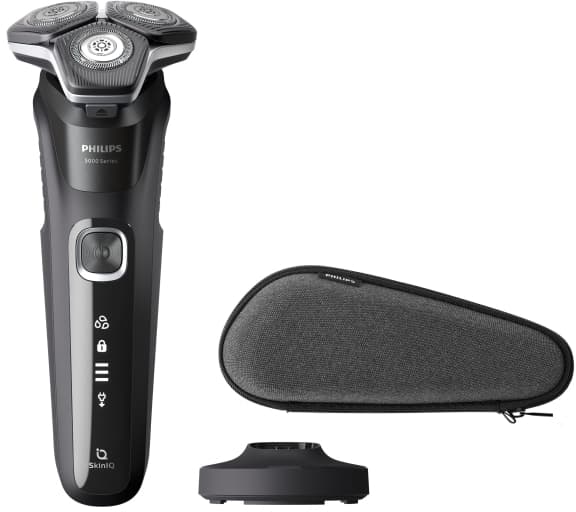 Philips SHAVER Series 5000 S5898/35 Sähköparranajokone märkä- ja kuiva-ajoon, Ruostumaton teräs, Painikkeet, SH71, 2 vuosi/vuosia, Musta, LED