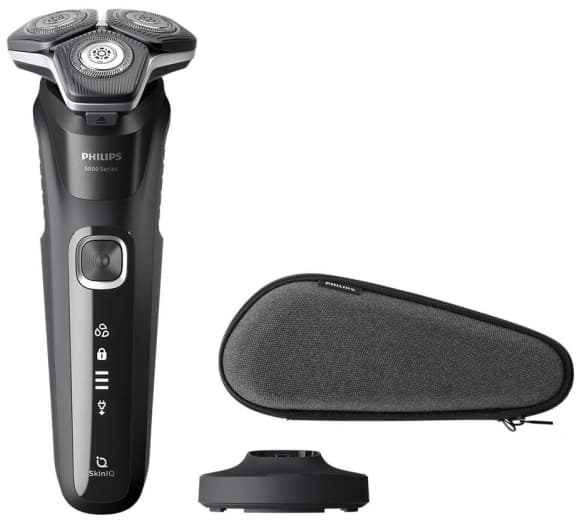 Philips SHAVER Series 5000 S5898/35 Sähköparranajokone märkä- ja kuiva-ajoon, Ruostumaton teräs, Painikkeet, SH71, 2 vuosi/vuosia, Musta, LED