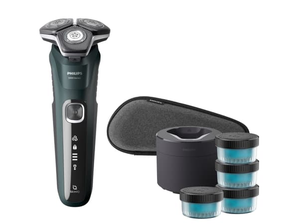 Philips SHAVER Series 5000 S5884/69 Sähköparranajokone märkä- ja kuiva-ajoon, Parranajokone kääntyvällä päällä, SenseIQ, Vihreä, Akku, Litiumioni (Li