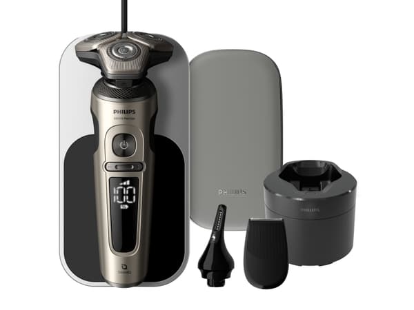 Philips Shaver S9000 Prestige SP9883/36 Parranajokone märkä- ja kuiva-ajoon, Series 9000, Parranajokone kääntyvällä päällä, SkinIQ, Harmaa, Akku, Lit