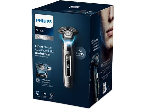 Philips Shaver S9000 Prestige SP9883/36 Parranajokone märkä- ja kuiva-ajoon, Series 9000, Parranajokone kääntyvällä päällä, SkinIQ, Harmaa, Akku, Lit