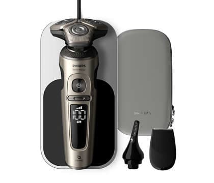 Philips Shaver S9000 Prestige SP9883/36 Parranajokone märkä- ja kuiva-ajoon, Series 9000, Parranajokone kääntyvällä päällä, SkinIQ, Harmaa, Akku, Lit
