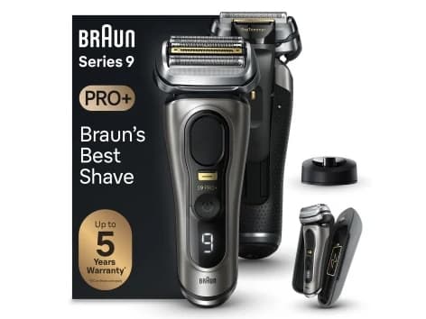 Braun Series 9 Pro+ 9525s Wet &amp; Dry, kalvoparranajokone, Metallinen, Akku, litium-ioni (Li-Ion), 90 min