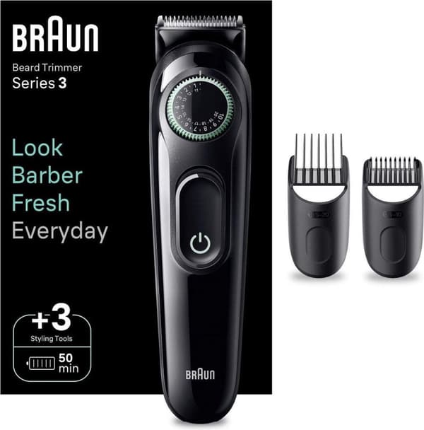 Braun Skäggtrimmer 3 BT3411 Svart - Grön (BT3410) Svart, Grön