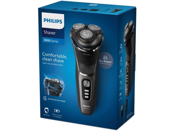 Philips 3000 Series S3343 - Barbermaskin - trådløs - mørkesvart