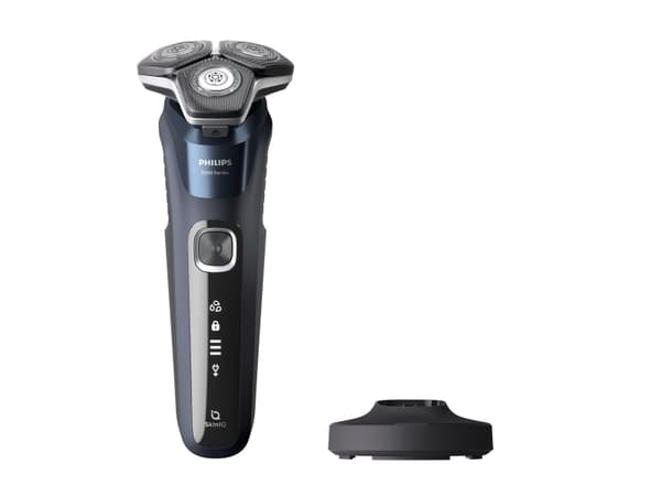 Philips SHAVER Series 5000 S5885/25 Wet & Dry elektrisk barbermaskin, Roterende hode, Blå, SkinIQ, SH71, 2 år, Batteri