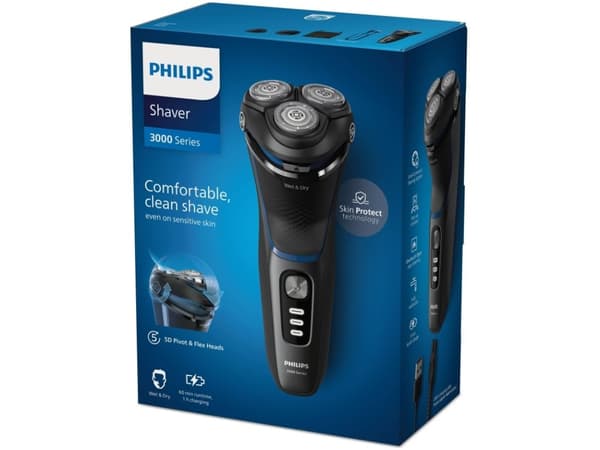 Philips 3000 Series S3344 - Barbermaskin - trådløs - black moon