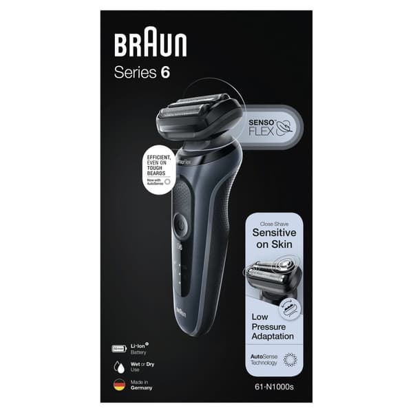 Braun Series 6 61-N1000s parranajokone 432920 akku musta/vihreä (432920)