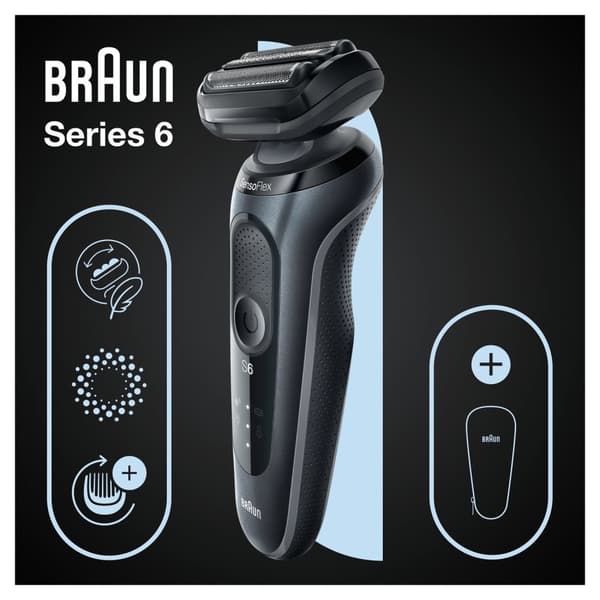 Braun Series 6 61-N1000s parranajokone 432920 akku musta/vihreä (432920)
