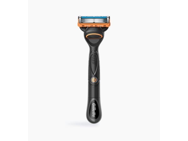 Gillette Fusion5 Power , Sikkerhets barberhøvel, Sort, Oransje, Rustfritt stål, AAA, 1 stykker