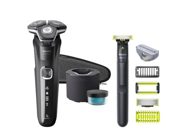 Philips 5000 Series S5898 - Barbermaskin - trådløs - mørk kromfarge - med Phillips OneBlade