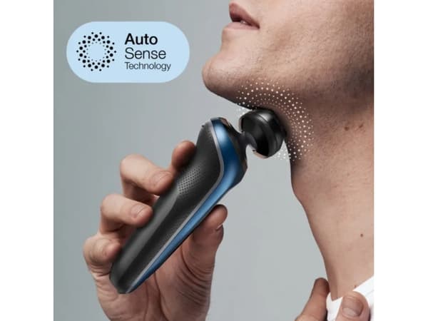 Braun Series 6 61-B4500cs, Barberingsmaskin, Sort, Blå, Knapper, LED, Lade, Kraft indikator, AC / batteri