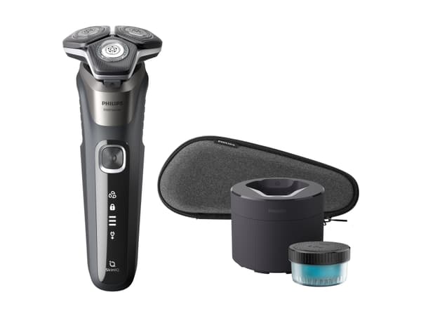 Philips SHAVER Series 5000 S5887/50 Wet & Dry elektrisk barbermaskin, Roterende hode, Grå, SteelPrecision blades, SH71, 2 år, Batteri