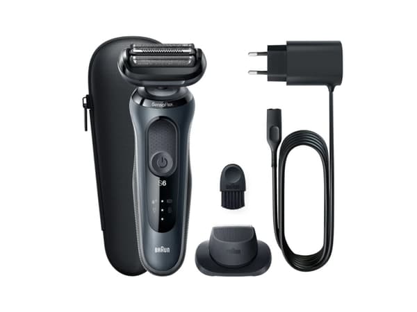 Braun Series 6 61-N1200s, Folierakapparat, Rostfritt stål, Knappar, Svart, LED, Batteri
