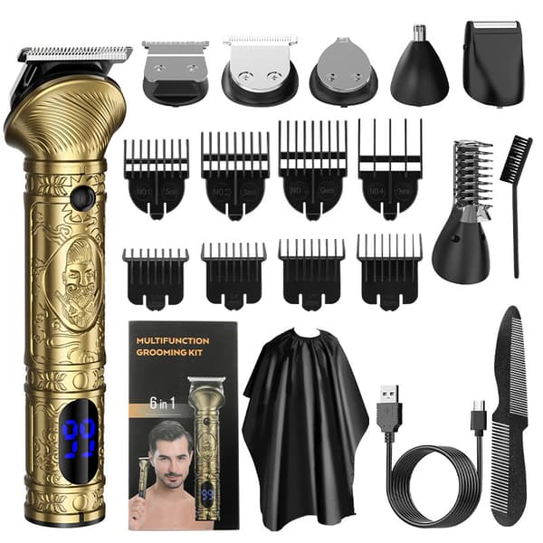 INF 6-i-1 USB-lading Multifunksjonelt Grooming Kit - Hårtrimmersett Gull