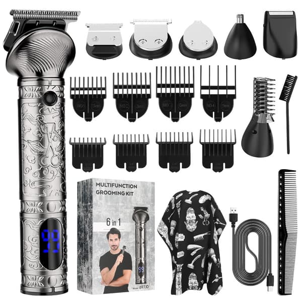 INF 6-i-1 USB-laddning Multifunktionell Grooming Kit - Hårtrimmersats